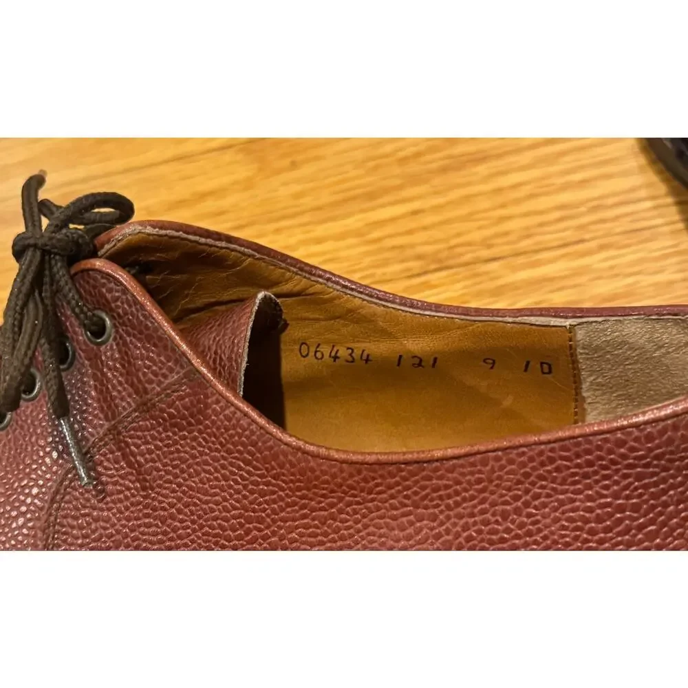 Salvatore Ferragamo Studio Brown Pebble Grain Leather Vibram Lug Derby Shoes 9D